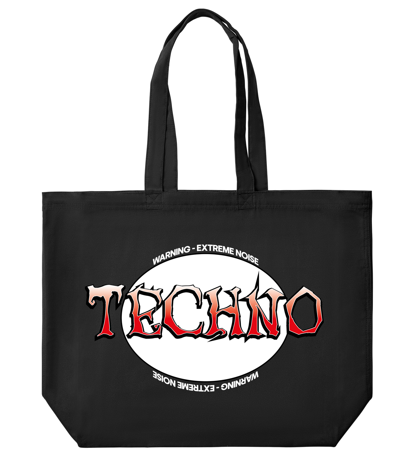 GABBERPOINT - TECHNO WARNING LARGE TOTE BAG