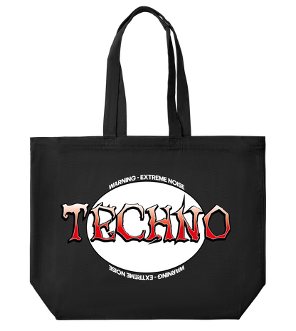 GABBERPOINT - TECHNO WARNING LARGE TOTE BAG