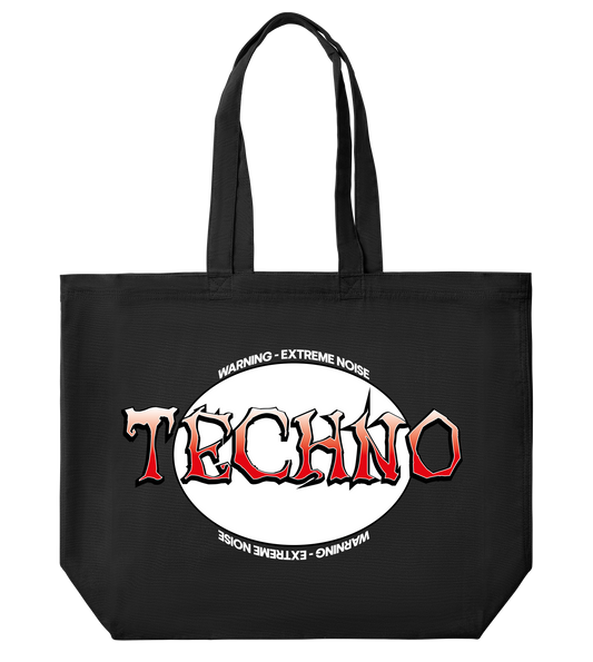 GABBERPOINT - TECHNO WARNING LARGE TOTE BAG